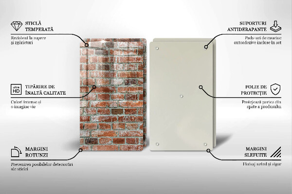 Copri piano cottura in vetro Vecchio muro di mattoni