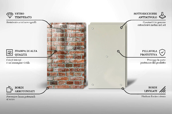 Copri piano cottura in vetro Vecchio muro di mattoni