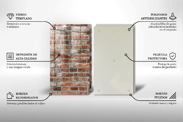 Copri piano cottura in vetro Vecchio muro di mattoni