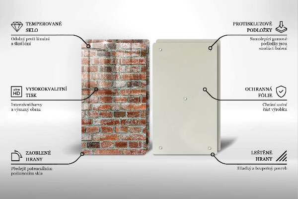 Copri piano cottura in vetro Vecchio muro di mattoni