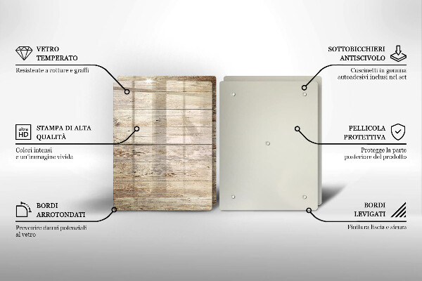 Copri piano cottura in vetro Tavole di legno