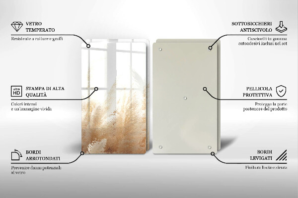 Copri piano cottura in vetro Erba della pampa