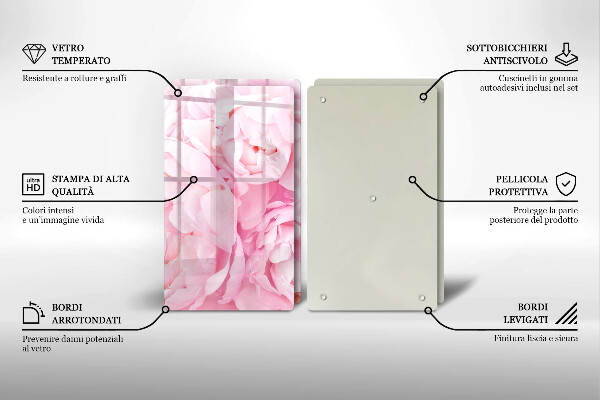 Copertura piano cottura Peonie delicate