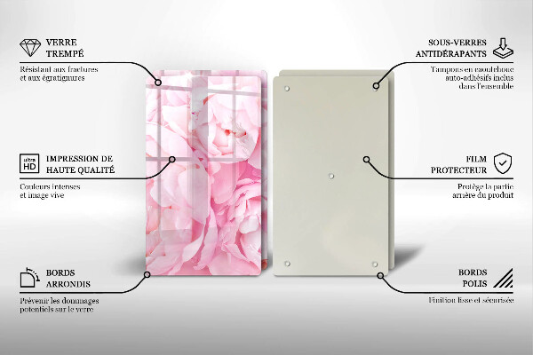 Copertura piano cottura Peonie delicate