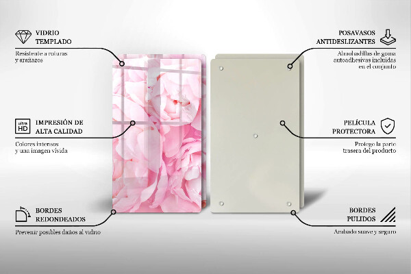 Copertura piano cottura Peonie delicate