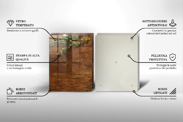 Copri piano cottura in vetro Tavole e foglie di legno
