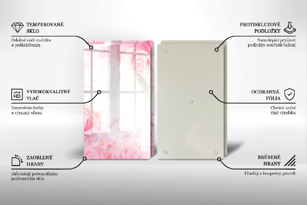 Copri piano cottura in vetro Sfondo delicato di rose