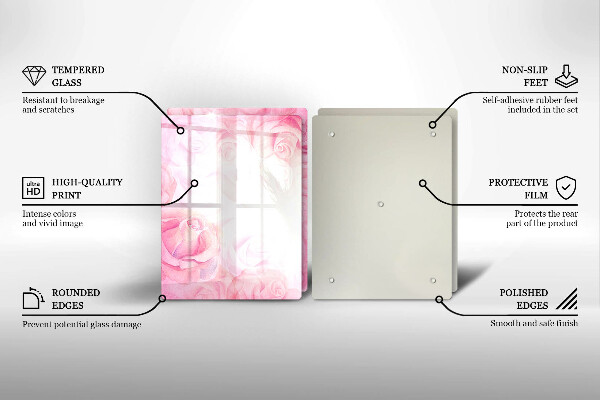 Copri piano cottura in vetro Sfondo delicato di rose
