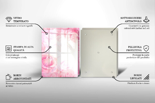 Copri piano cottura in vetro Sfondo delicato di rose