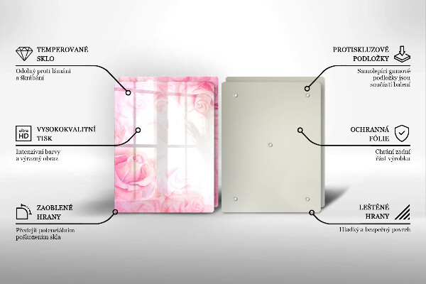 Copri piano cottura in vetro Sfondo delicato di rose