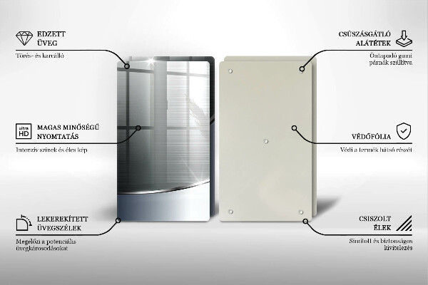 Copri piano cottura in vetro Modello di astrazione in metallo