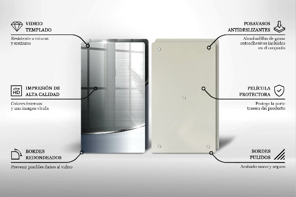 Copri piano cottura in vetro Modello di astrazione in metallo