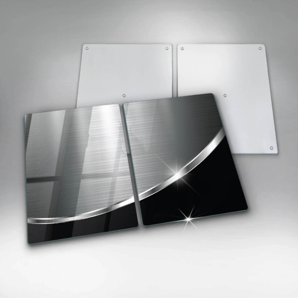 Copri piano cottura in vetro Astrazione con metallo