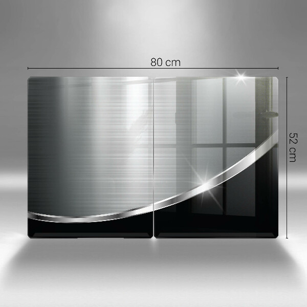 Copri piano cottura in vetro Astrazione con metallo