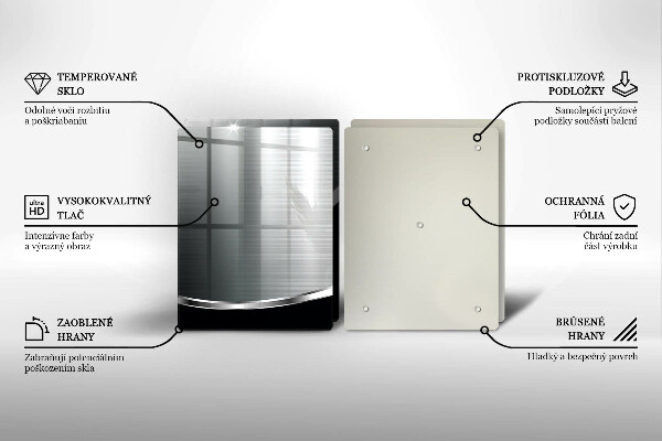 Copri piano cottura in vetro Astrazione con metallo