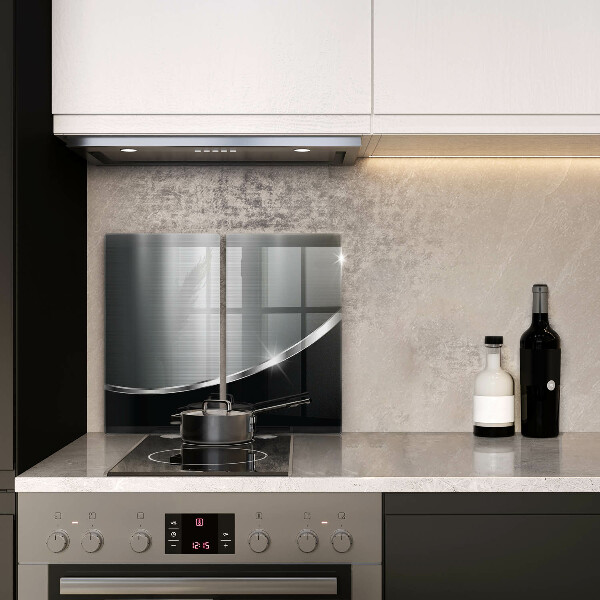 Copri piano cottura in vetro Astrazione con metallo