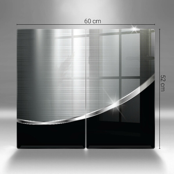 Copri piano cottura in vetro Astrazione con metallo