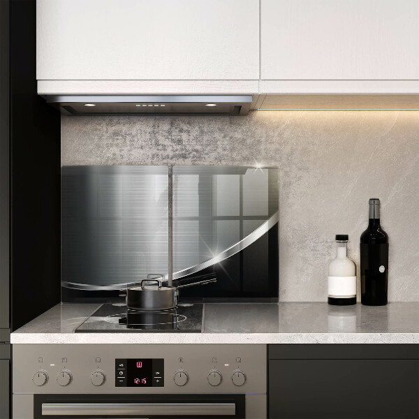 Copri piano cottura in vetro Astrazione con metallo