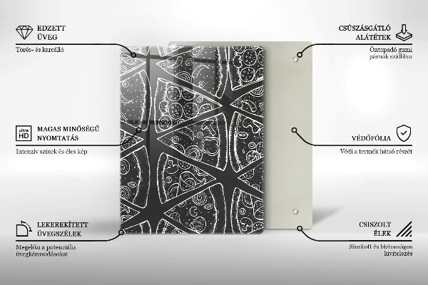 Copri fornello cucina Illustrazione della pizza