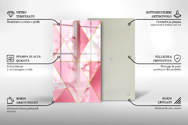 Copri piano induzione Marmo geometrico