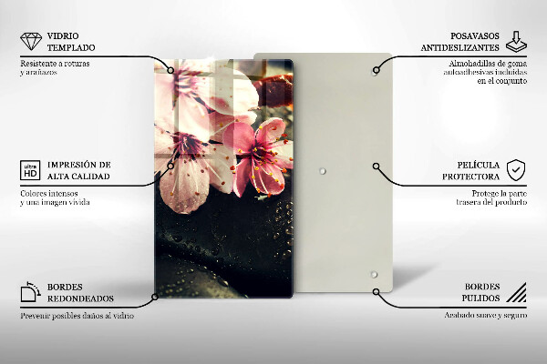 Copri piano cottura Fiori pietre zen