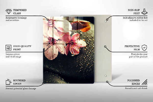 Copri piano cottura Fiori pietre zen