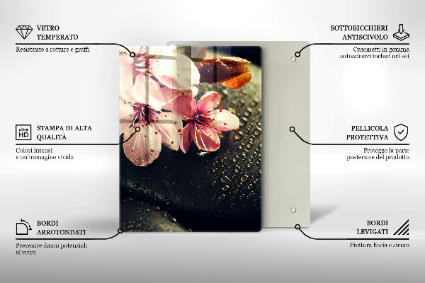 Copri piano cottura Fiori pietre zen