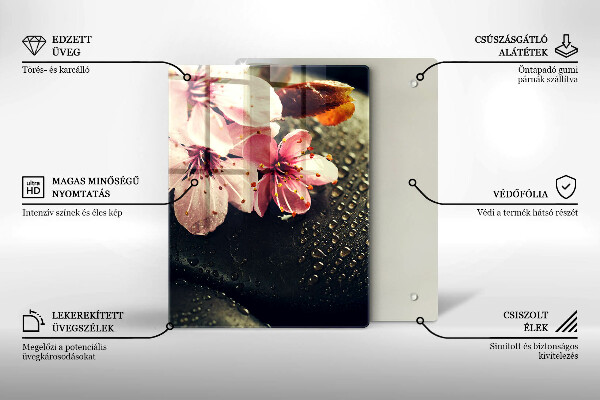 Copri piano cottura Fiori pietre zen