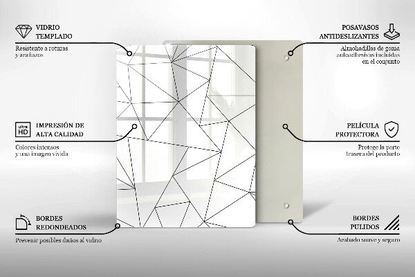 Copri piano cottura Triangoli bianchi