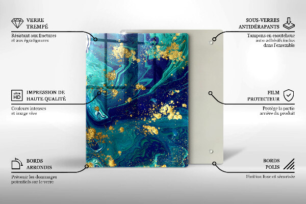 Copri piano induzione Astrazione con l'oro