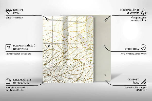 Copri piano induzione Modello di foglie line-art