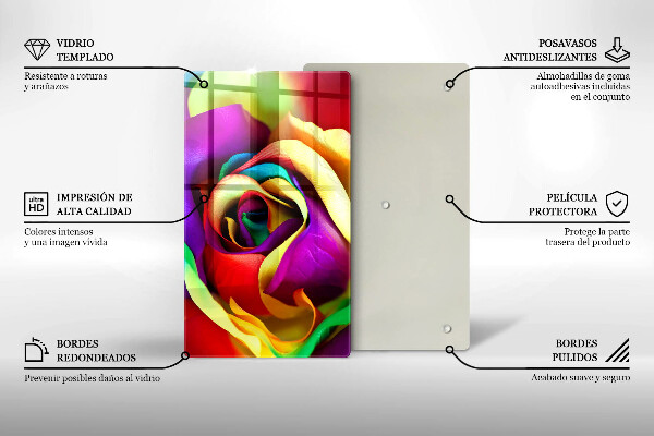 Copri piano induzione Petali di rosa colorati