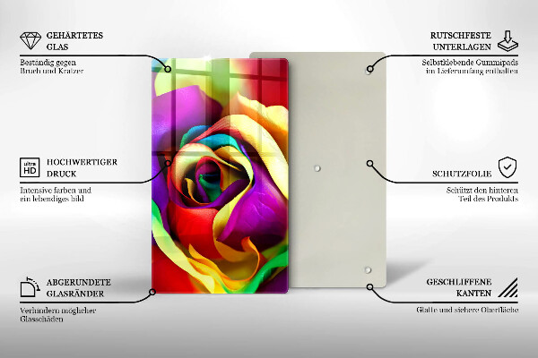 Copri piano induzione Petali di rosa colorati