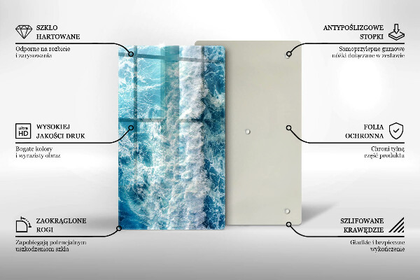 Copri fornello cucina Onde dell'acqua di mare