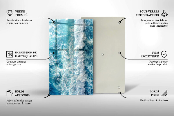 Copri fornello cucina Onde dell'acqua di mare