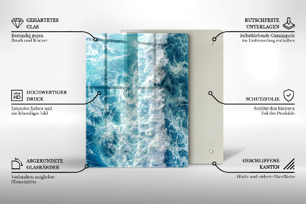 Copri fornello cucina Onde dell'acqua di mare