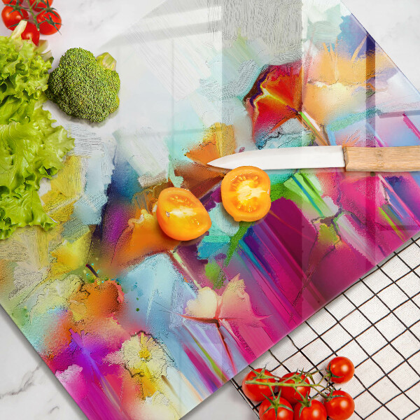 Copri fornello cucina Fiori dipinti