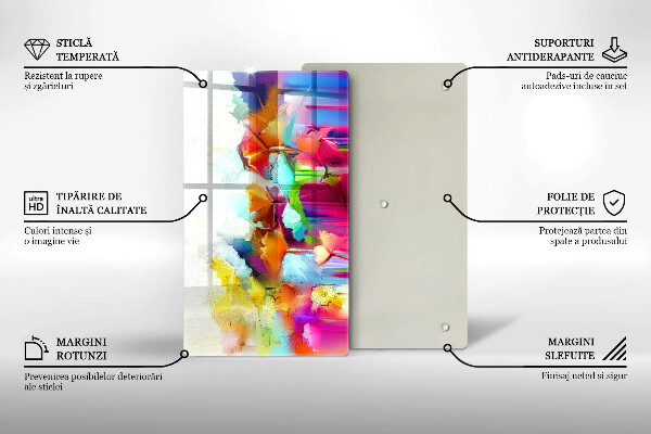 Copri fornello cucina Fiori dipinti