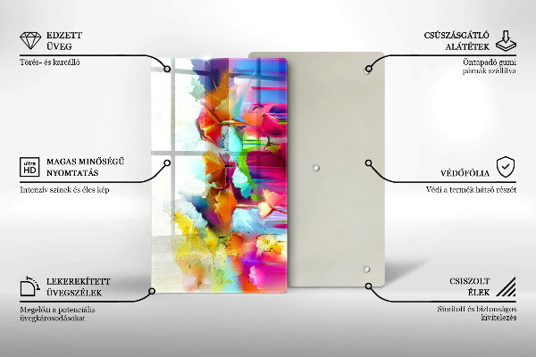 Copri fornello cucina Fiori dipinti