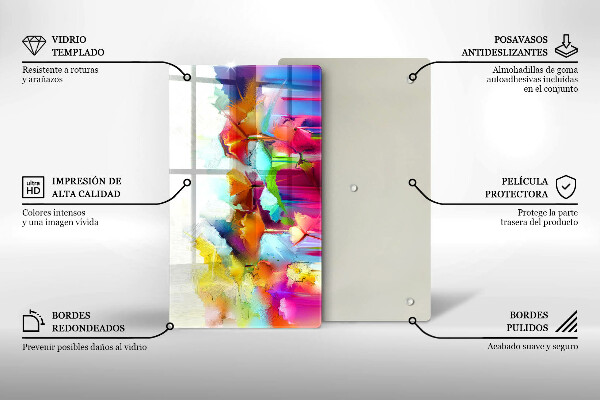 Copri fornello cucina Fiori dipinti