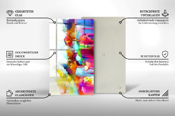 Copri fornello cucina Fiori dipinti