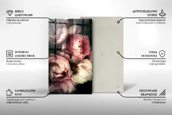 Copri fornello cucina Fiori di peonia