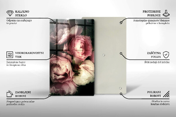 Copri fornello cucina Fiori di peonia