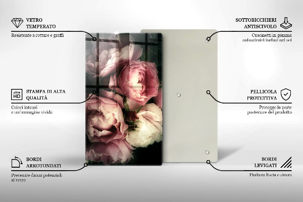 Copri fornello cucina Fiori di peonia