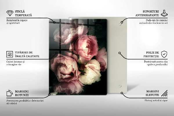 Copri fornello cucina Fiori di peonia