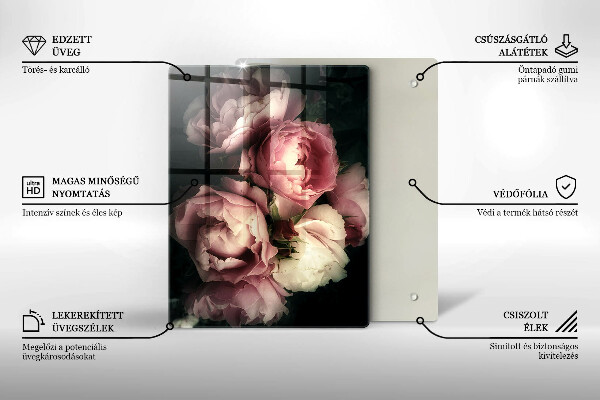 Copri fornello cucina Fiori di peonia