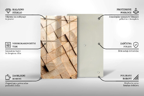 Copri fornello cucina Quadrati di legno