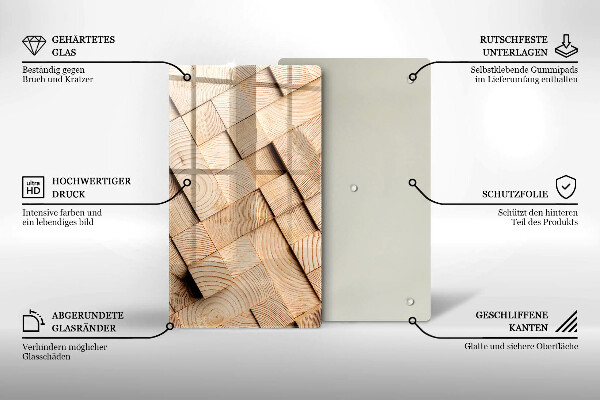 Copri fornello cucina Quadrati di legno