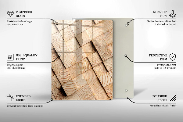 Copri fornello cucina Quadrati di legno