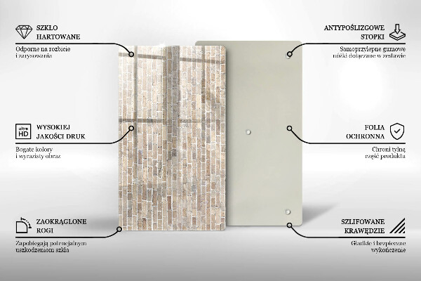 Copri fornello cucina Muro di mattoni luminosi